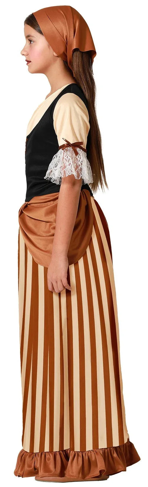 Disfraz de Mesonera Marrón Infantil Taberneras y Campesinas Medievales Atosa